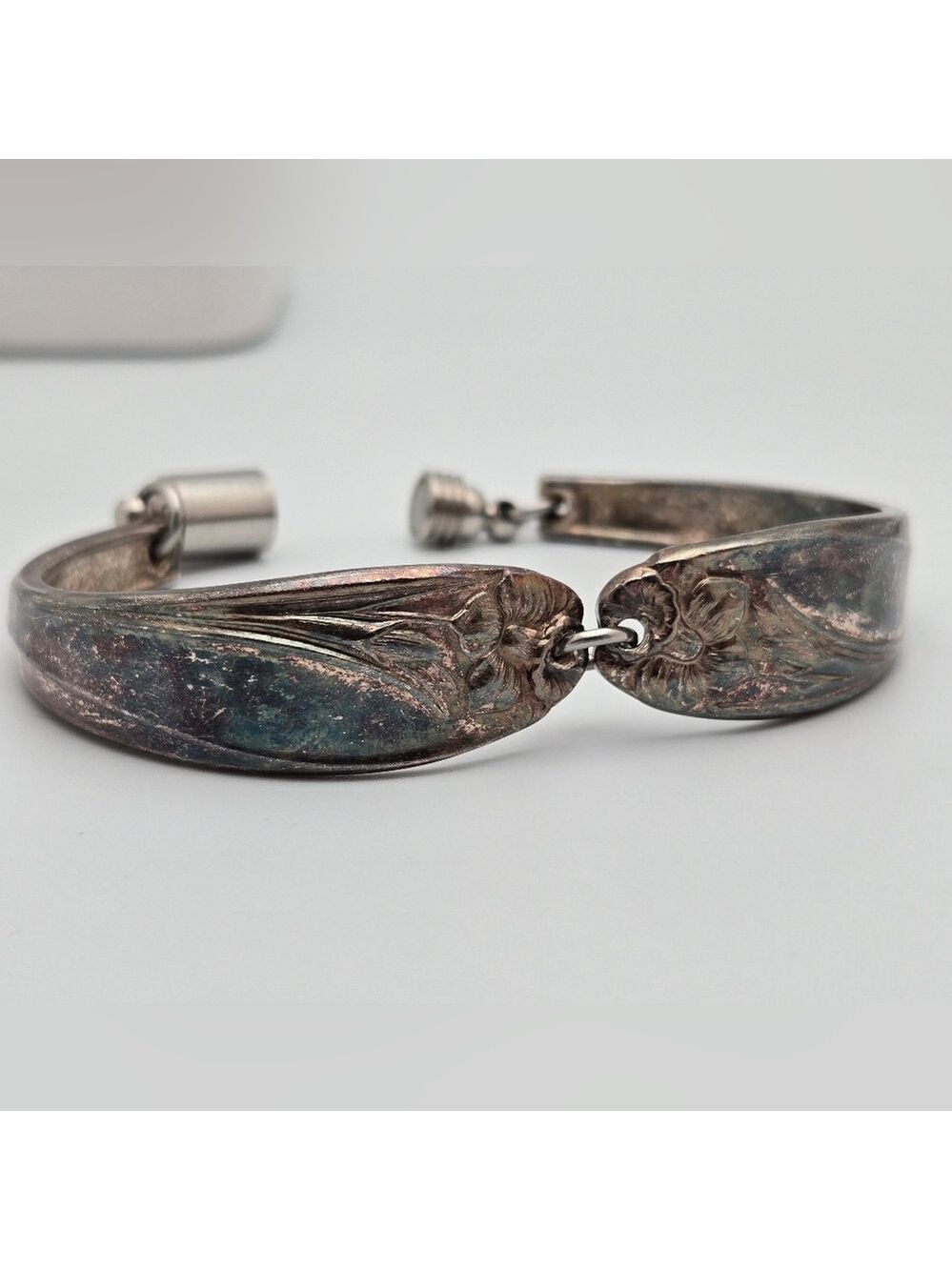 Repurposed Silverplate Flatware Vintage Spoon Bracelet Daffodil Design